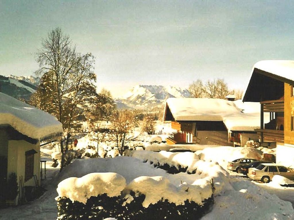 Aussicht vom Balkon im Winter