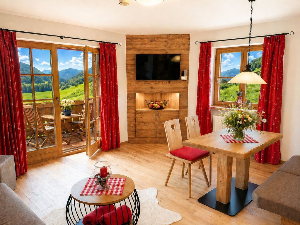Ferienwohnung "Geigelstein": romatische Zwei-Raum-Wohnung für max. 2 Pers. mit Balkon und Bergblick...