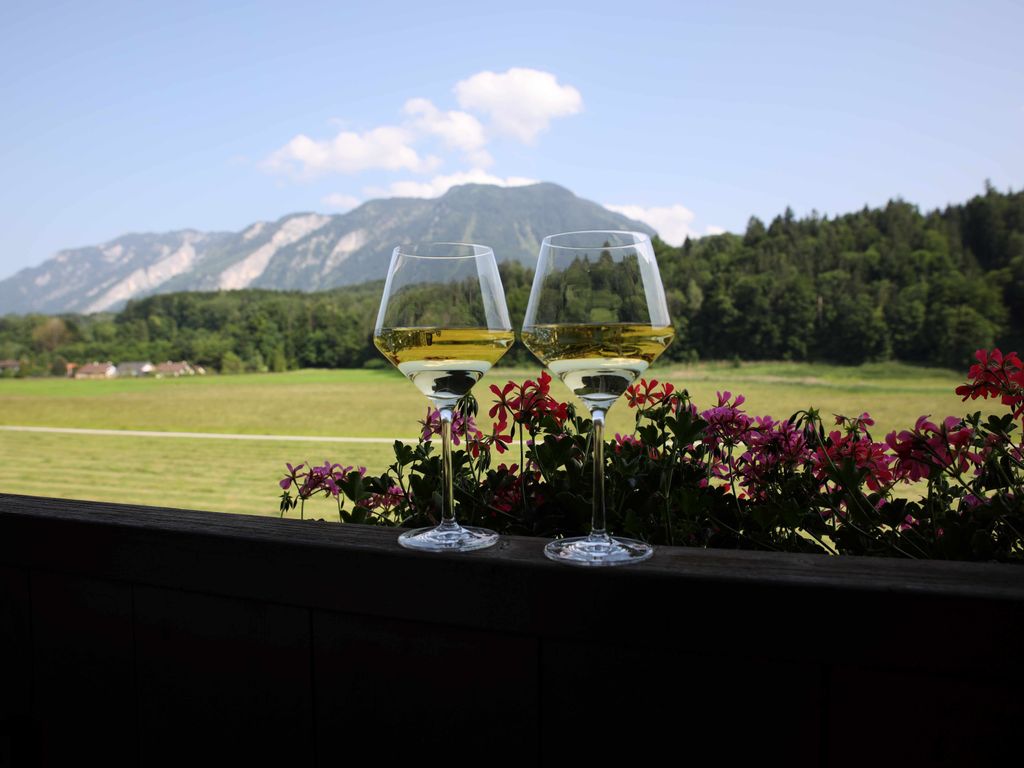 Panoramablick vom Balkon Richtung Untersberg