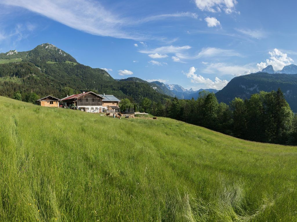 Unser Stall m. Blick z. Jenner, Steinernes Meer, Schönfeldspitze, Watzmann