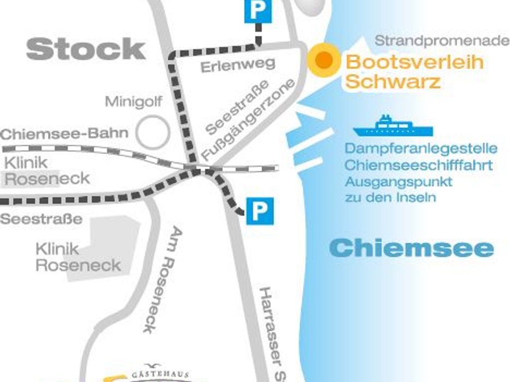 Lage Gästehaus und Bootsverleih