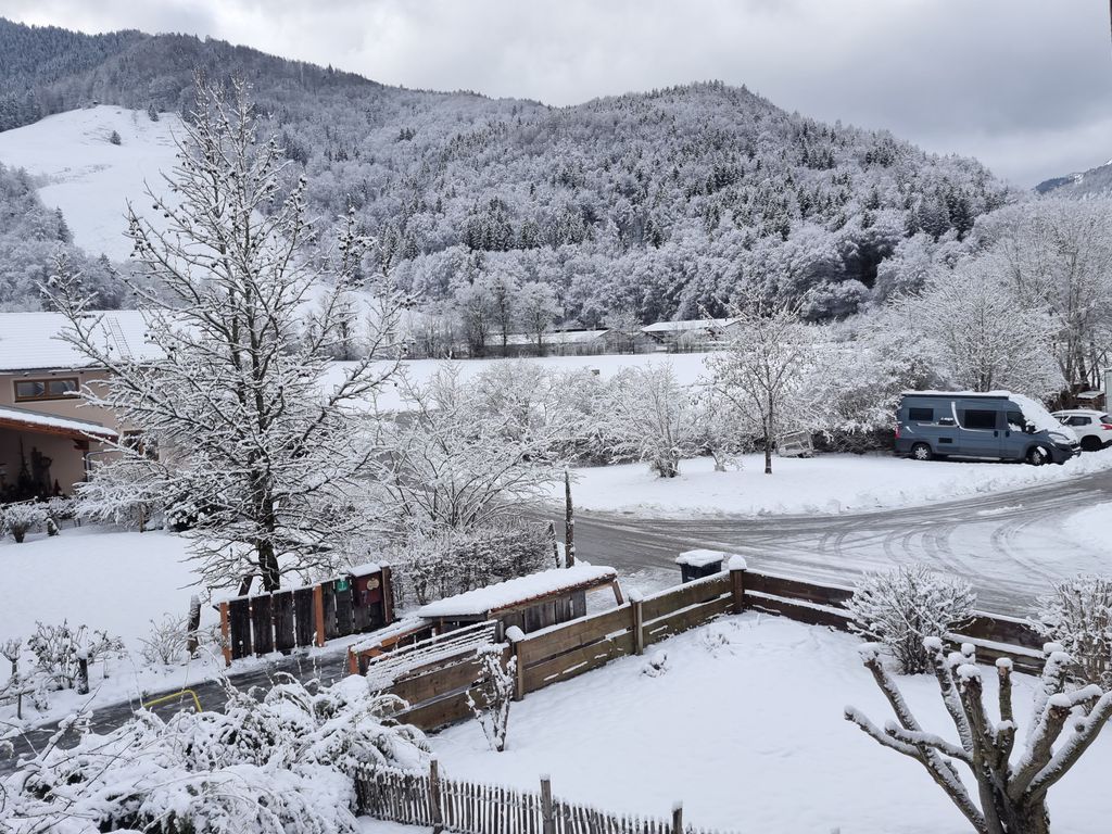 Blick vom Balkon im Winter