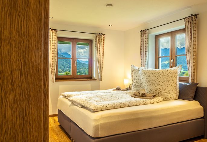 Ferienwohnung Untersberg für 1-4 Personen, 48 qm, 2 Schlafzimmer, Wohnküche, Bad mit Dusche/WC, Balkon