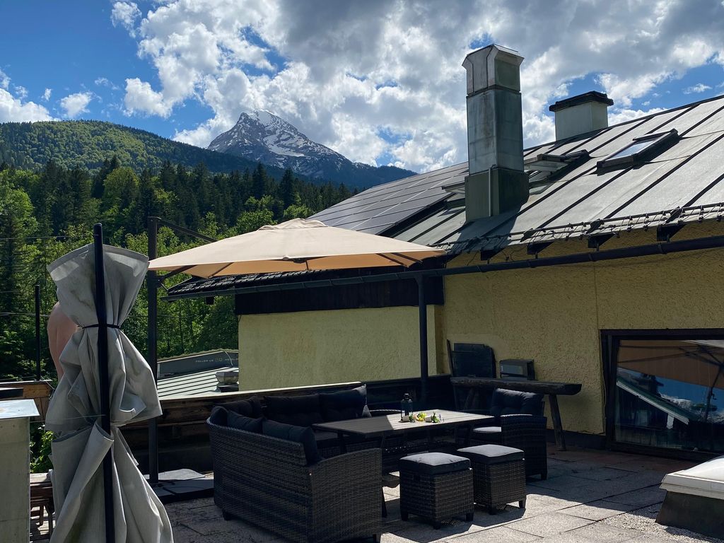 Terrasse mit Blick auf den Watzmann