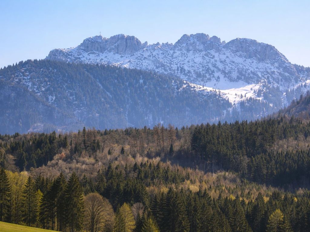 Blick auf die Kampenwand vom Balkon aus
