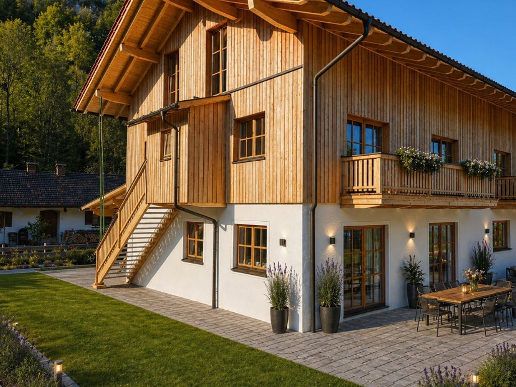 Hausansicht Südwesten (KI-Dekoriert)