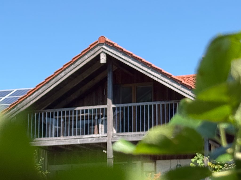 Blick vom Garten zur Ferienwohnung