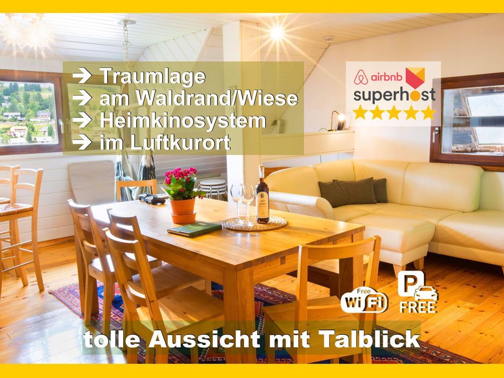 Toll Aussicht mit Talblick, direkt am Waldrand und an der Skipiste
