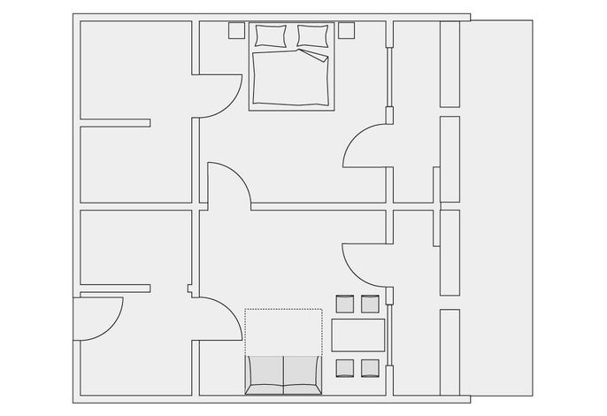 Süd-Appartement mit 60qm, 1 Schlafzimmer für max. 2 Personen