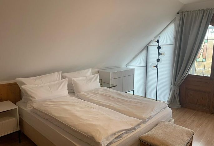 Ferienwohnung Libelle mit kleinem romantischen Balkon, mit Blick in die Weinlaube