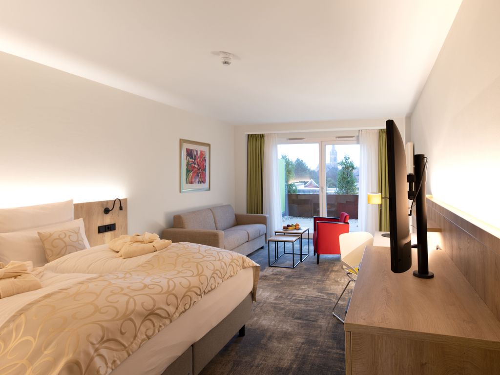Familienzimmer mit Balkon im Naundrups Hof in Lüdinghausen