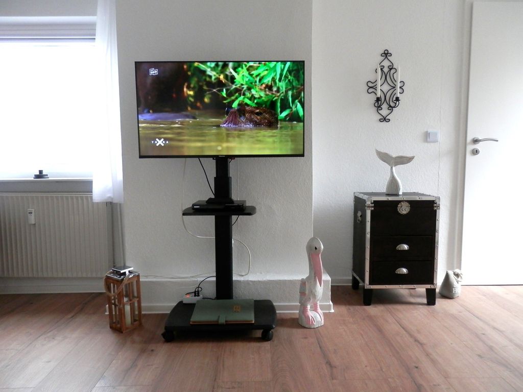 Wohnzimmer mit Smart TV + DVD Player