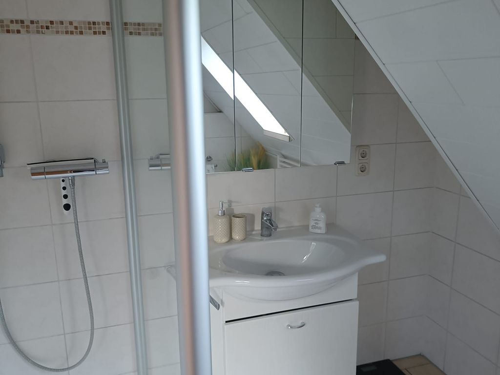 Badezimmer in der Ferienwohnung am Kleeberg in Lengerich