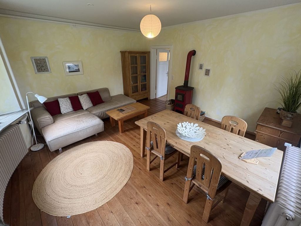Wohnzimmer Ferienwohnung Gartenblick
