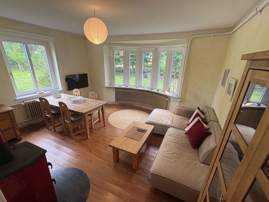 Wohnzimmer Ferienwohnung Gartenblick