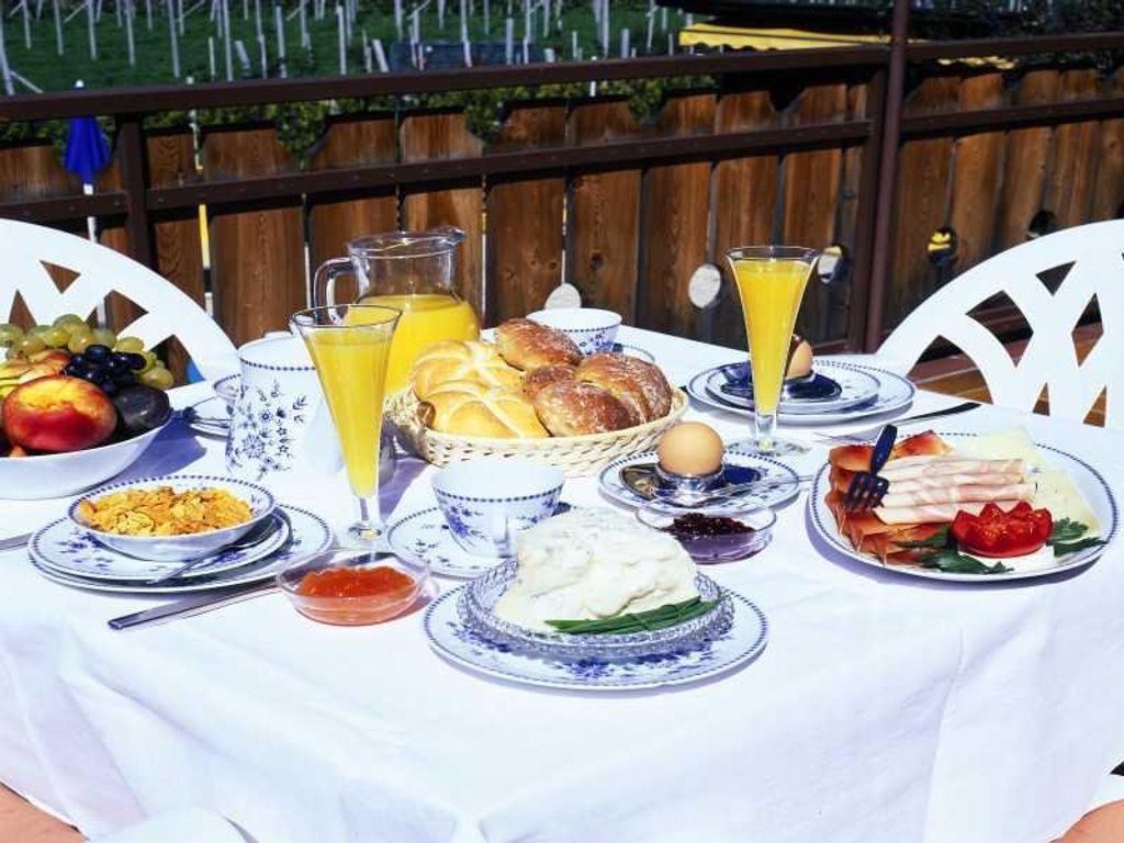 Frühstück auf dem Balkon