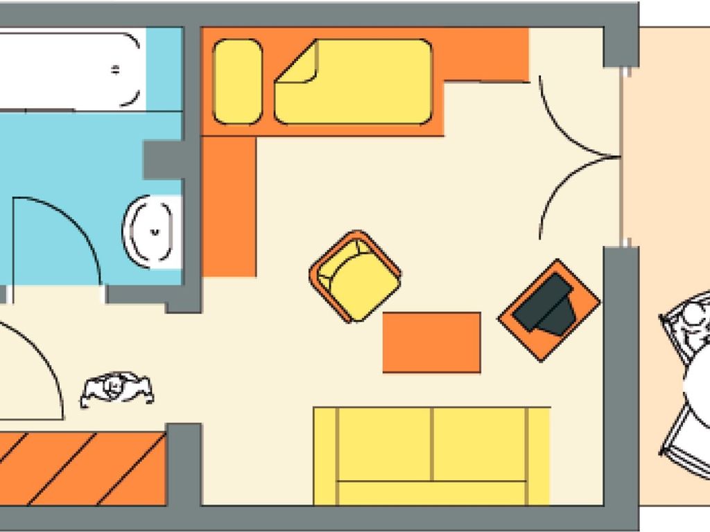 Einbettzimmer "Komfort" – 23 qm
