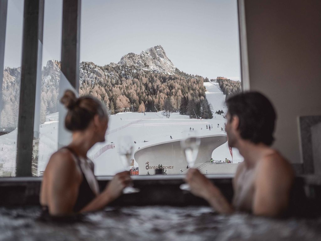 Blick auf die Piste vom SPA aus