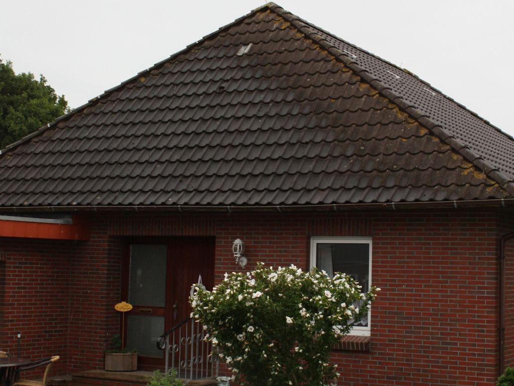 mit kleinem Garten und Grill