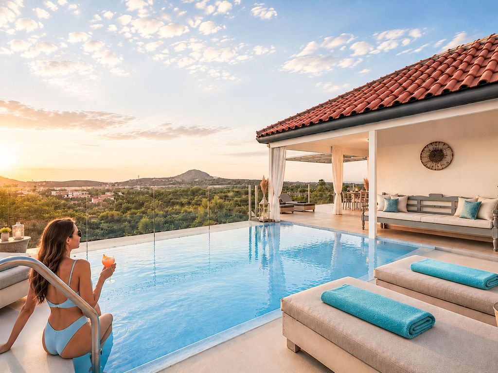 Olivengrüne Villa mit privatem beheiztem Pool