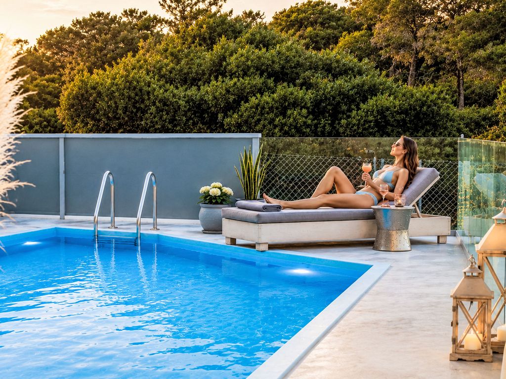 Olivengrüne Villa mit privatem beheiztem Pool