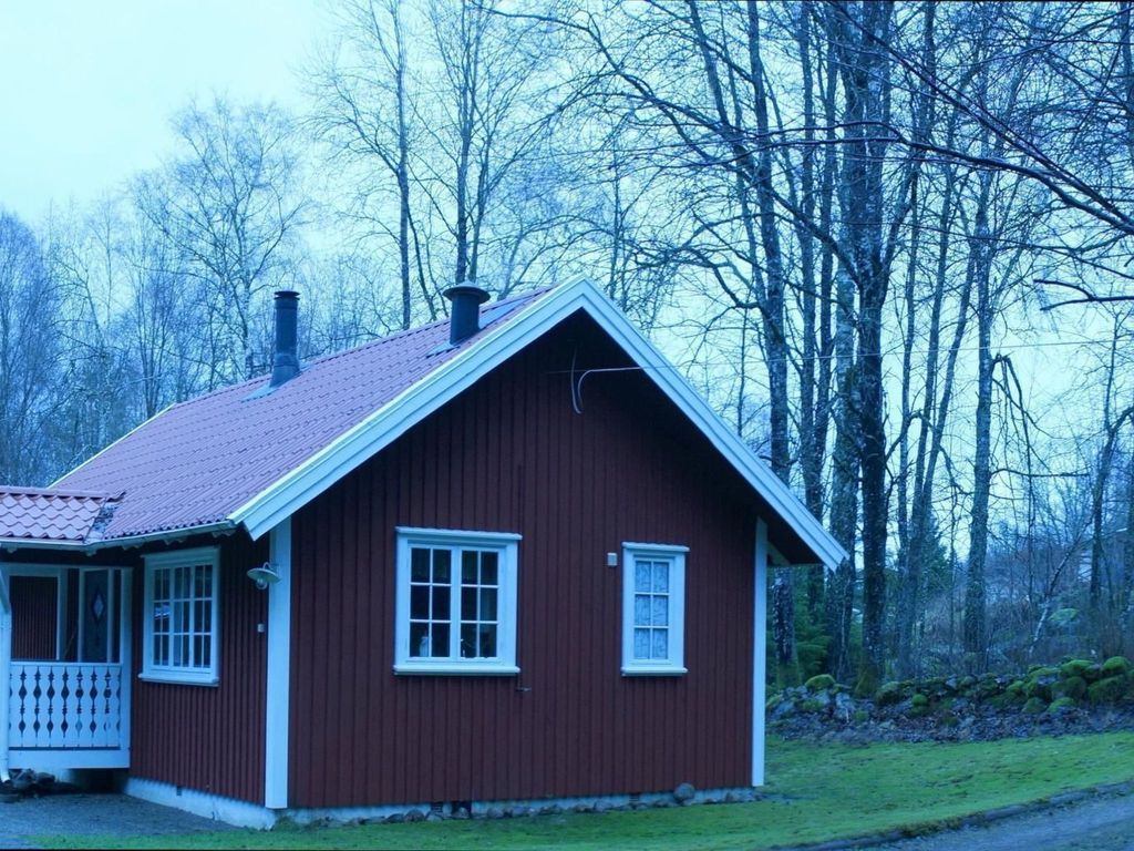 Gemütliches Holzhaus mit Boot
