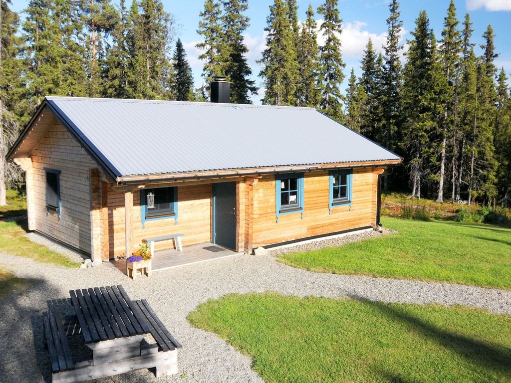 Gemütliches Blockhaus mit Kamin im Oviksfjäll