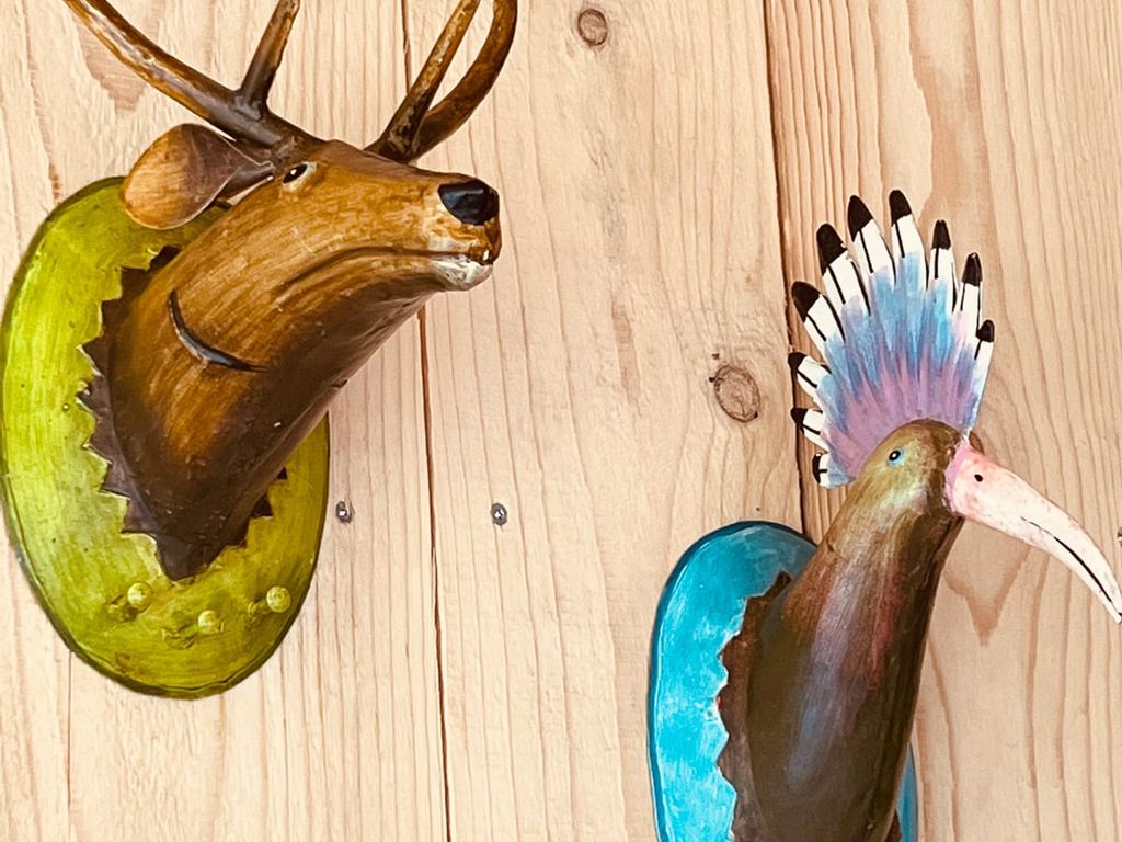 Chalet 1888 Sauna Deco bunte Vögel