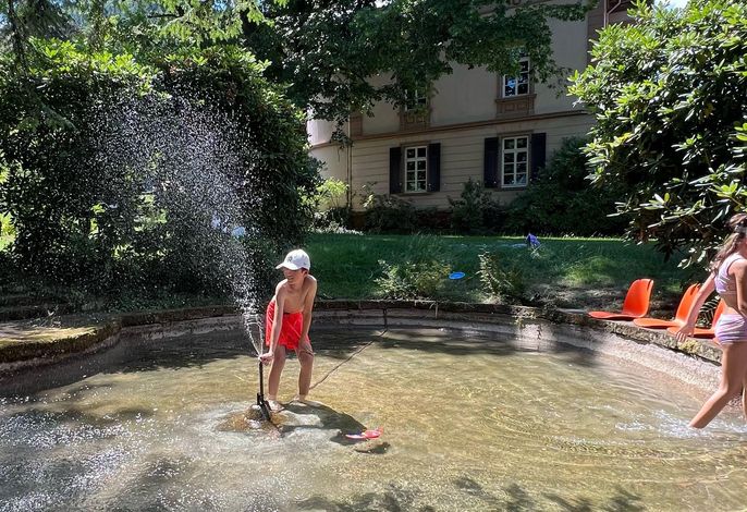 FeWo 3, Dusche, waldseitig, Pool