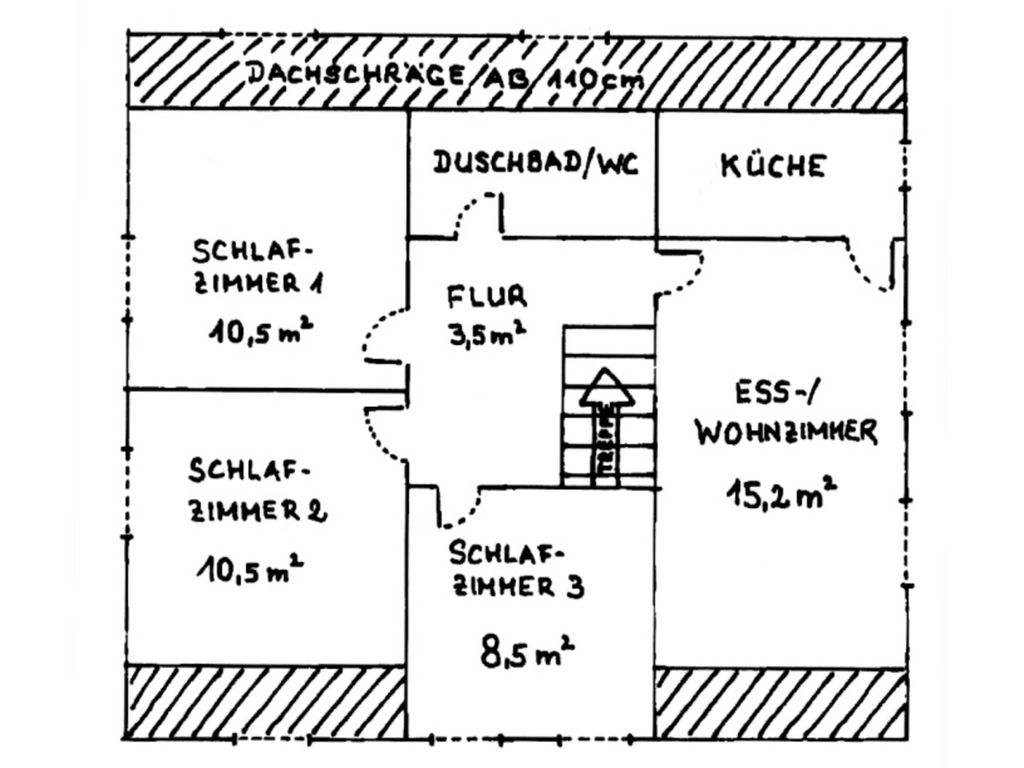 Die Zimmer der Wohnung sind geschmackvoll mit skandinavischen  Nadelholzmöbeln ausgestattet.