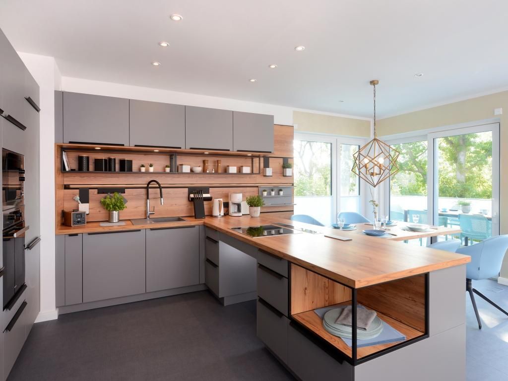 Strandvilla Gezeiten Penthouse-hochwertige Küche mit Essbereich