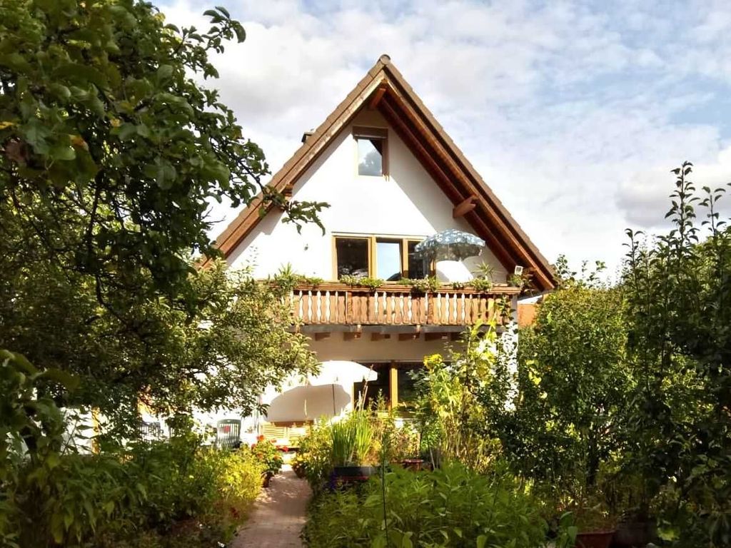 Blick zum Garten mit Sonne ab Nachmittag