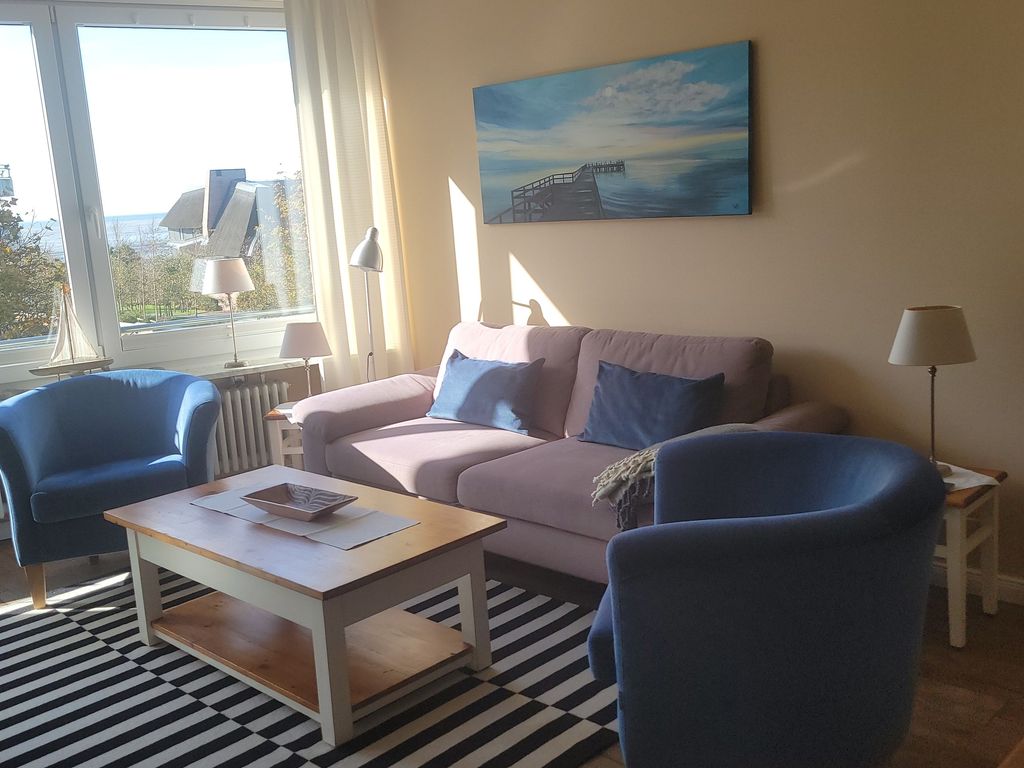 Das Wohnzimmer mit Blick Richtung Nordsee