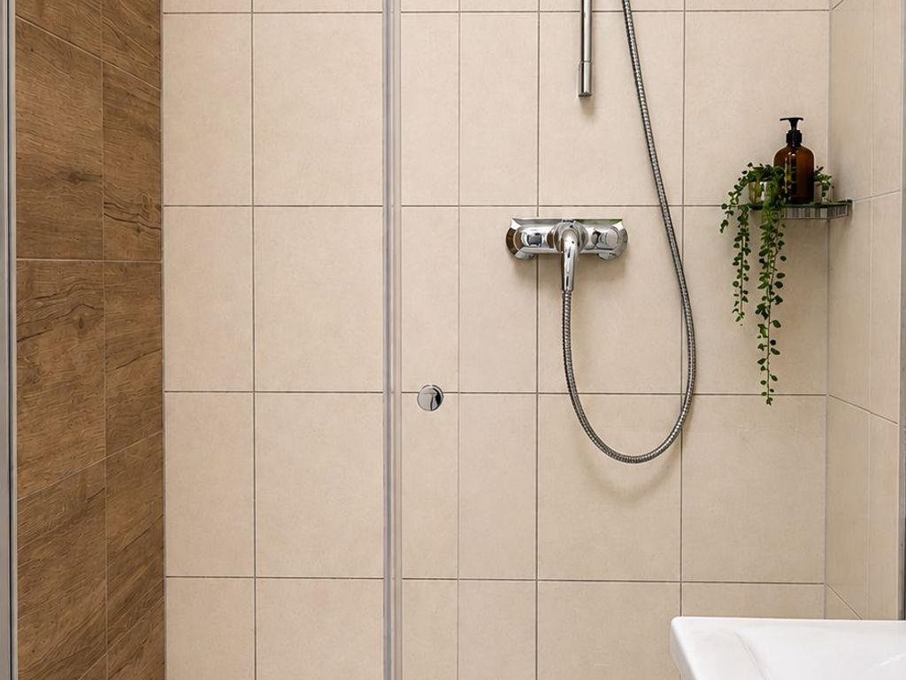 Ebenerdige moderne Dusche