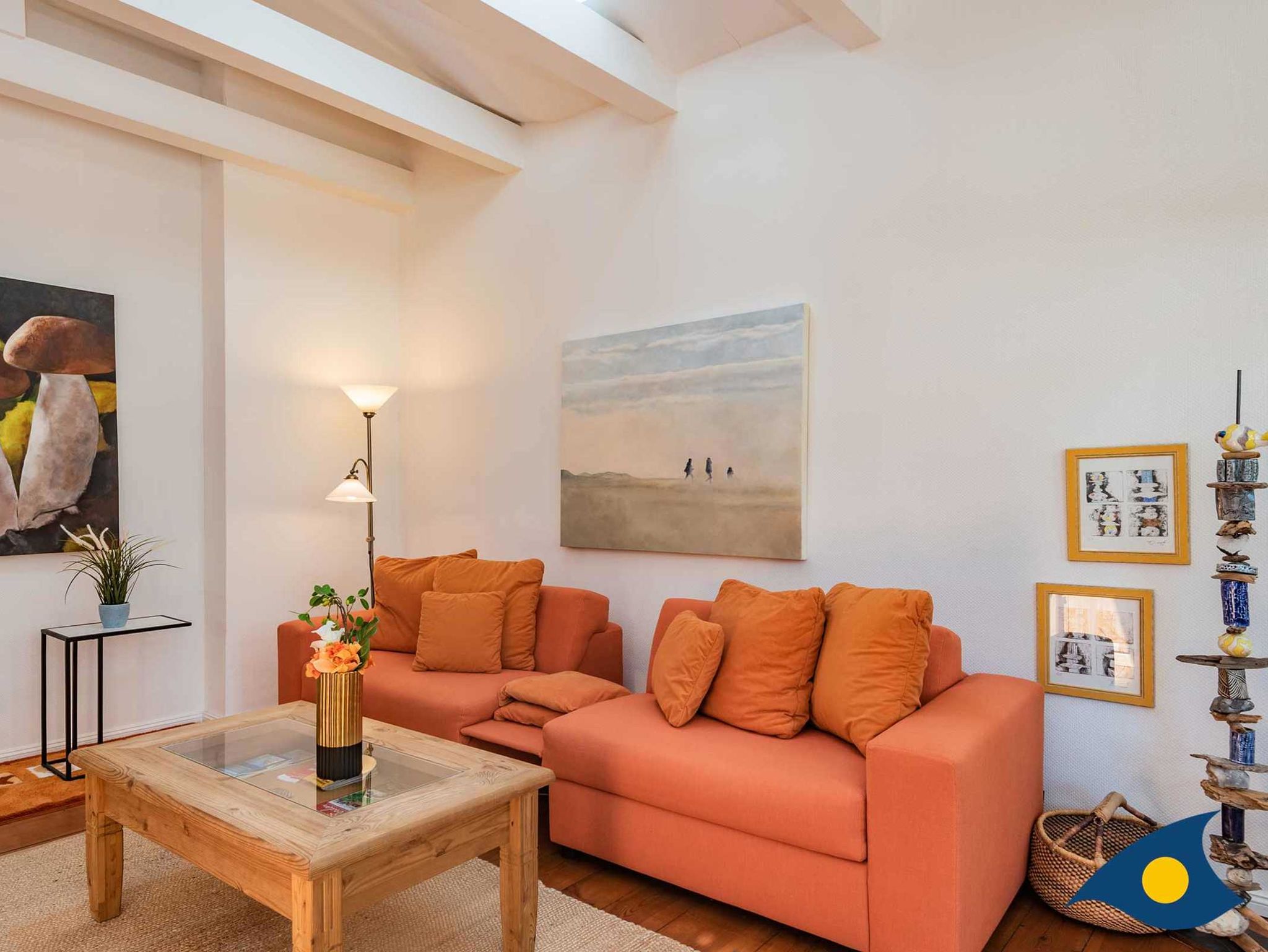 Wohnzimmer mit Zugang zur Verranda und Terrasse