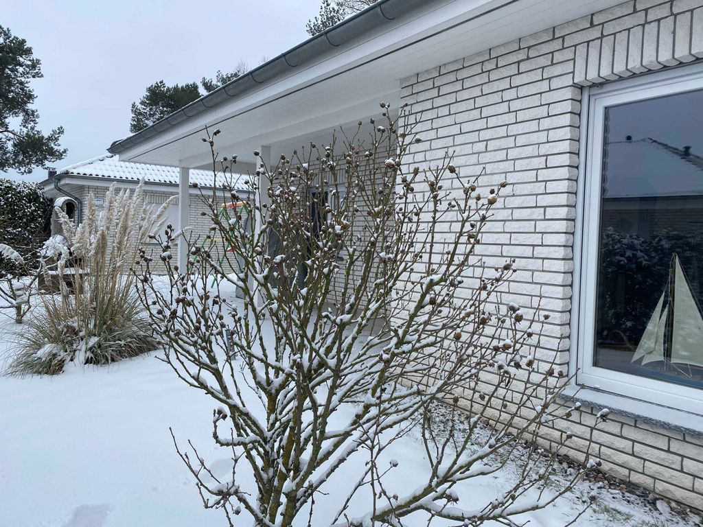 Winteransicht - Terrasse, Ferienhaus Strandhafer in Karlshagen