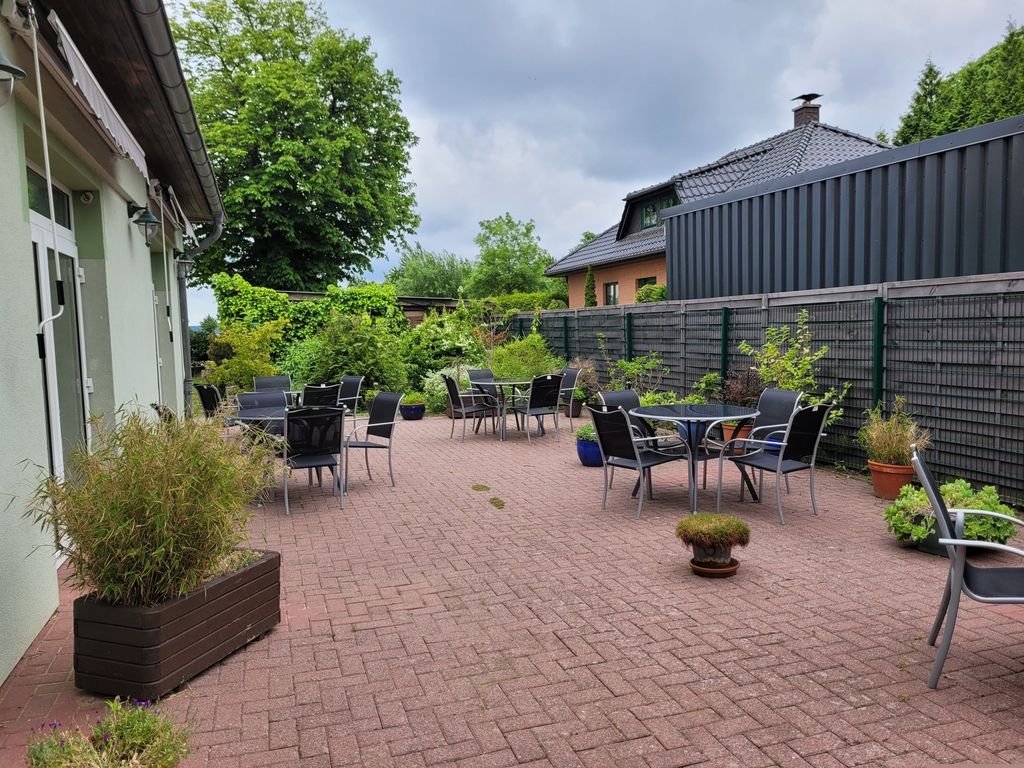 Gemeinschaftsterrasse für alle Gäste des Hauses