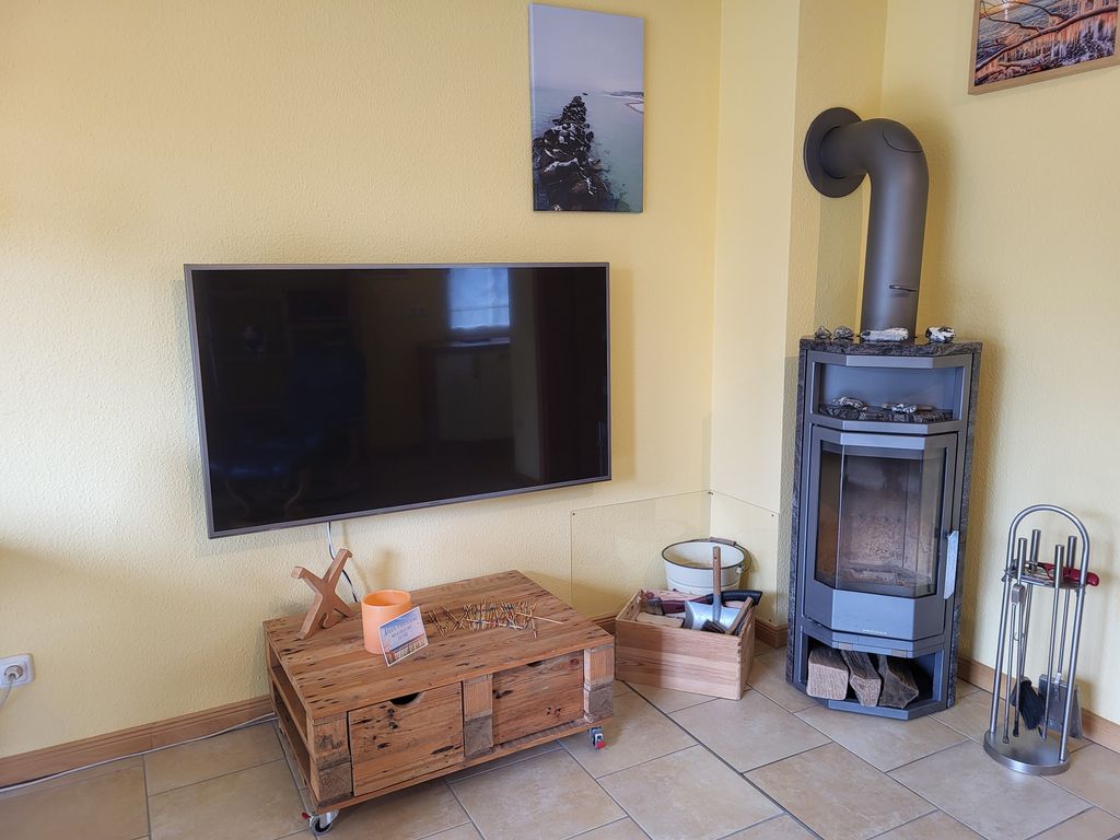 offenes Wohnzimmer mit Kamin Wohnzimmer