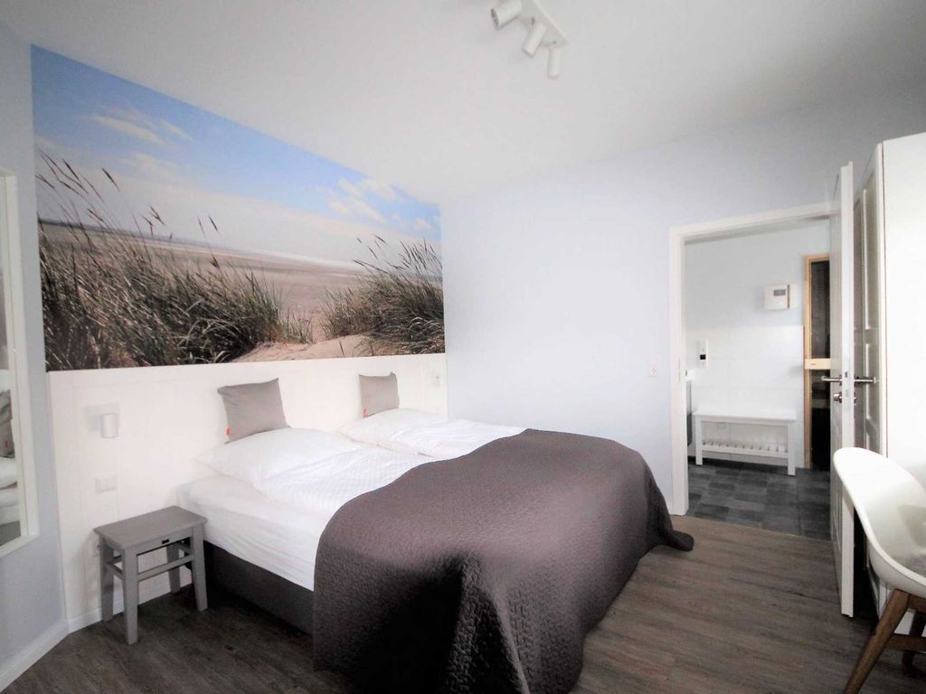 Haben Sie Lust, mal unter einer Düne zu schlafen?
In diesem kleinen hyggeligen Schlafzimmer in der Suite Nr. 1 bekommen Sie die Gelegenheit dazu.