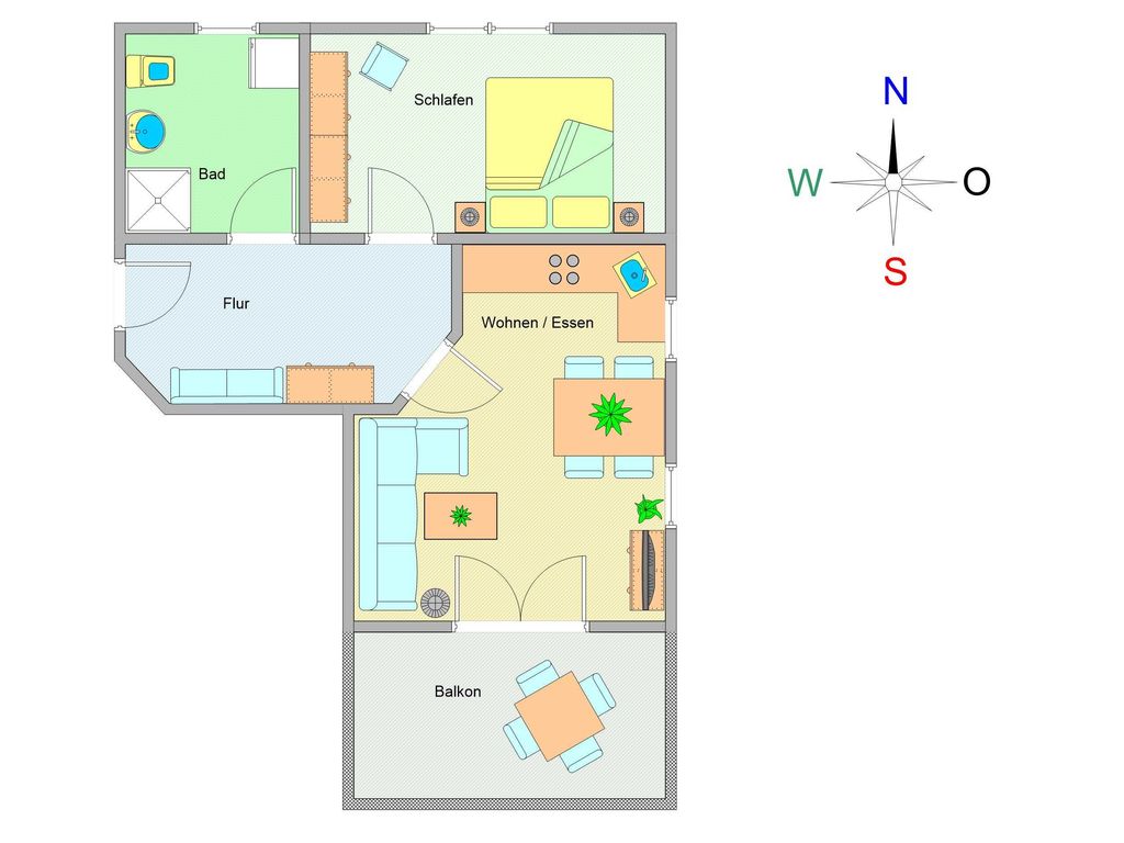 Der Grundriss der Wohnung