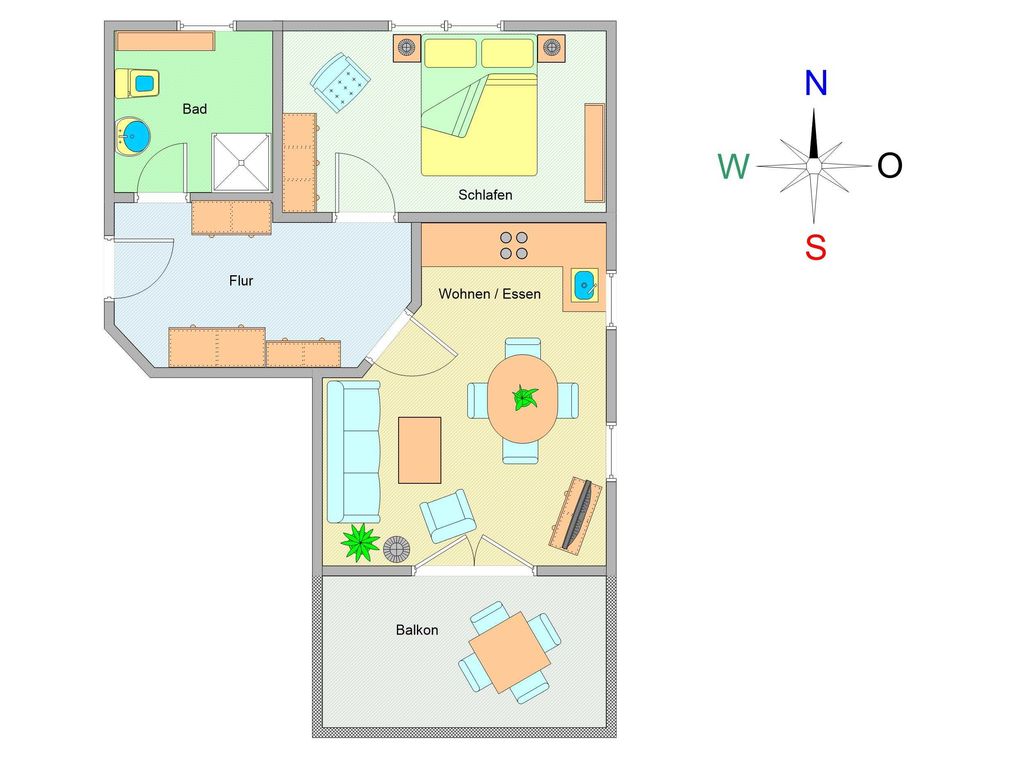 Der Grundriss der Wohnung