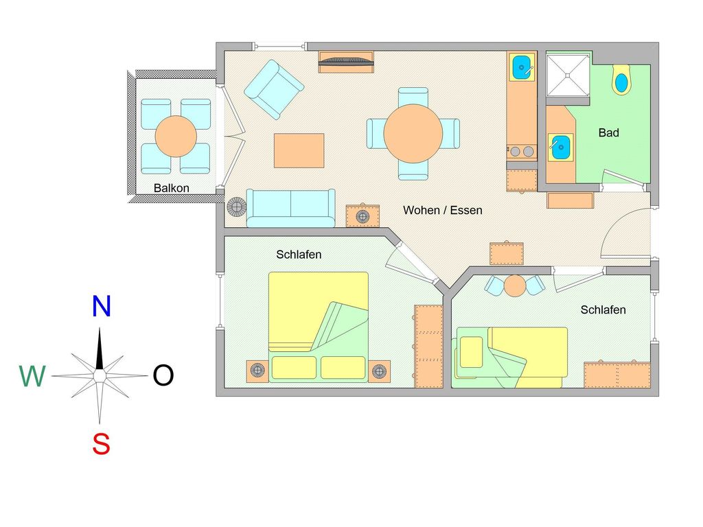 Der Grundriss der Wohnung
