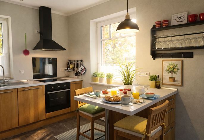 A12: 3-Raum-Ferienhaus (90m²; max. 5 Pers.), Kamin, 2 Bäder