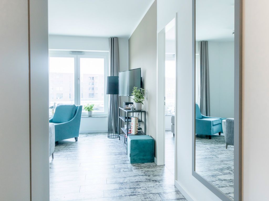 Hafenspitze App. 14 - Blick vom Eingang in das Appartement