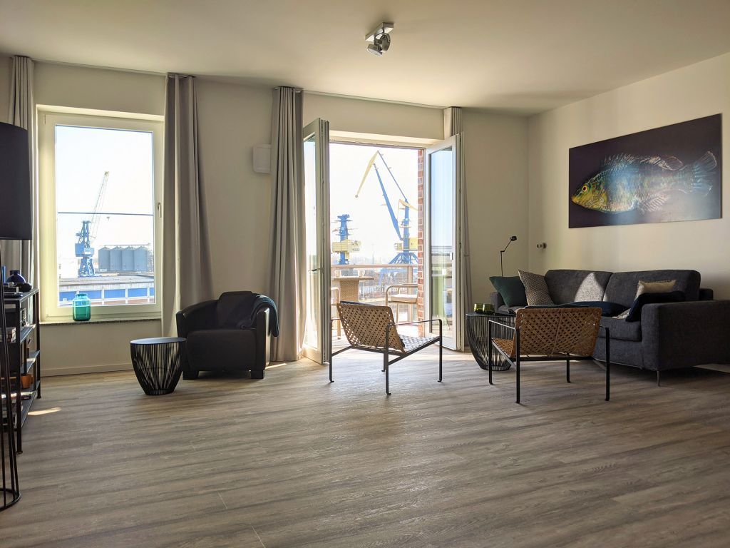 Hafenspitze App.31- Blick durchs Appartement