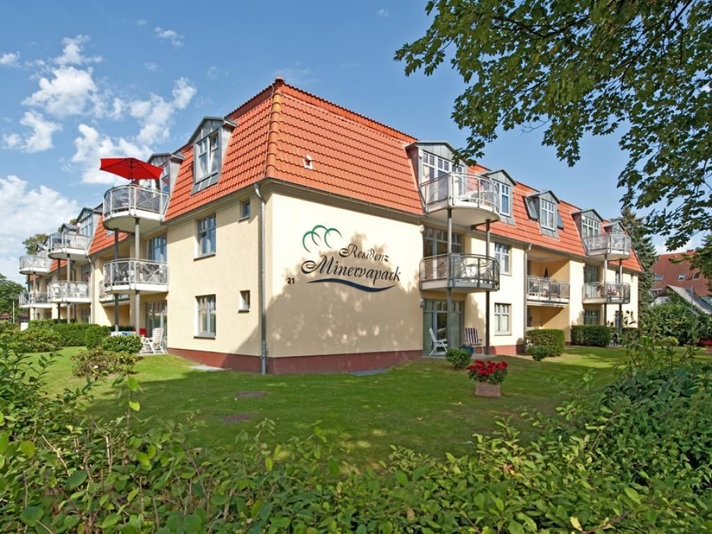 Minervapark - Blick auf das Appartementhaus