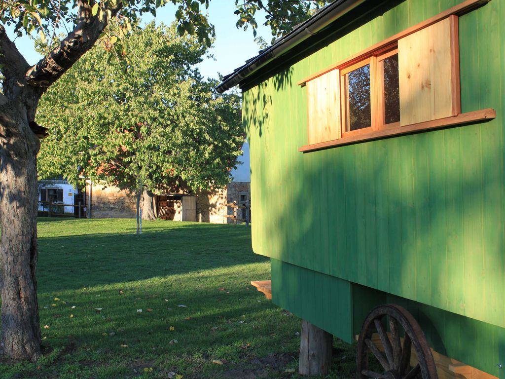 Schäferwagen grün - Außenansicht