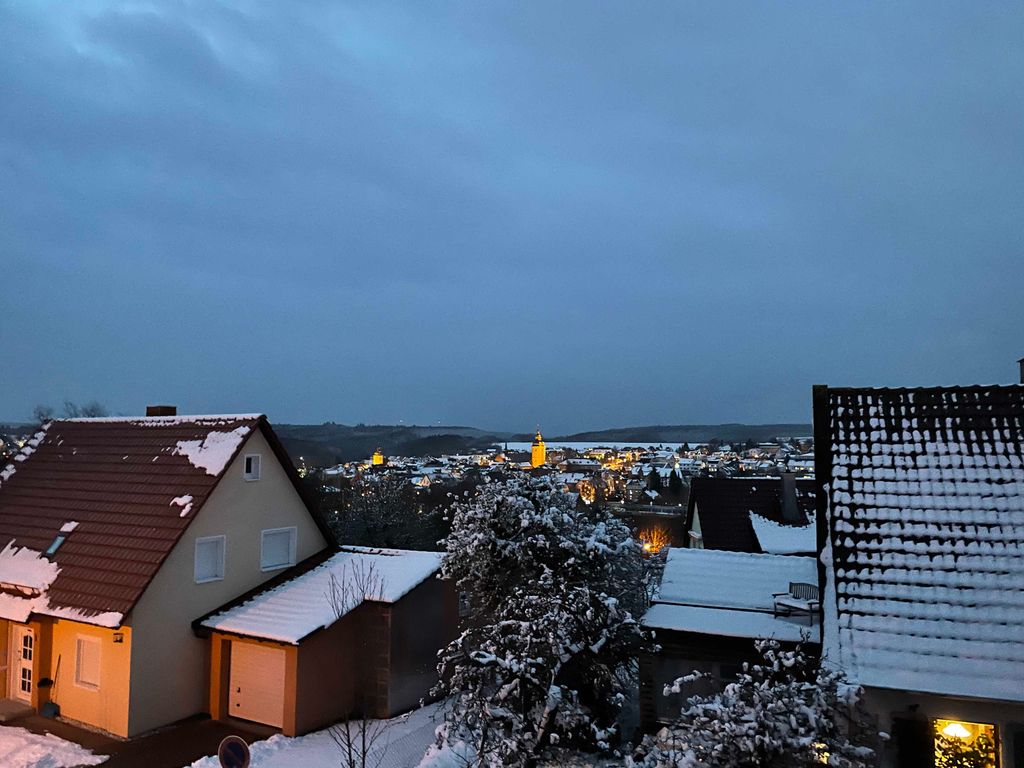 Schnee über Buchen (Odenwald) im Winter