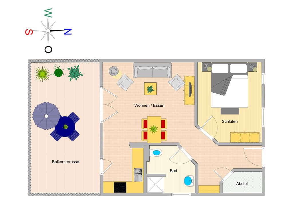 Der Grundriss der Wohnung