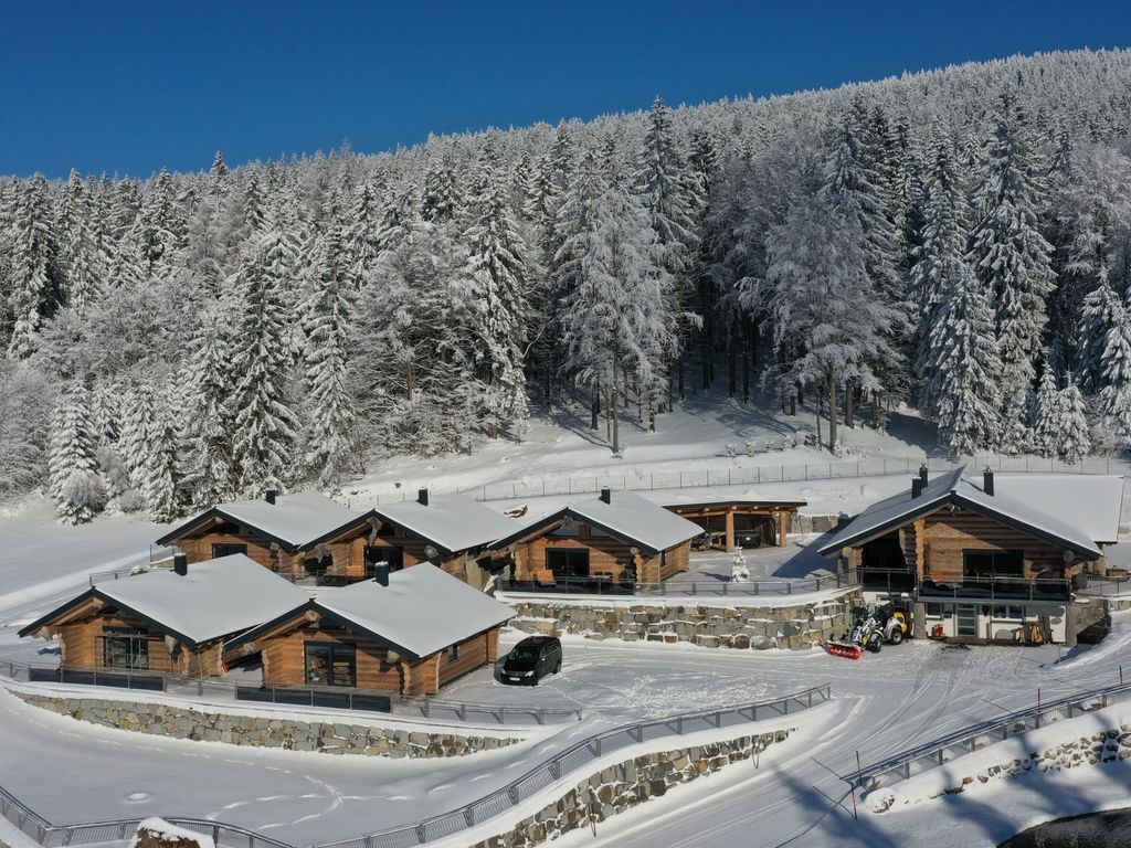 Blockhausen im Winter
